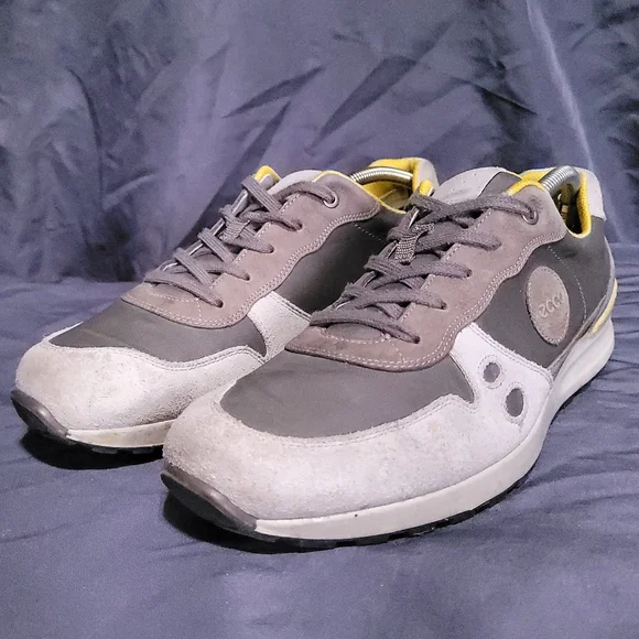 Ecco Shoes Ecco Cs4 St1 Retro Mens Shoe Taupe And Yellow Size